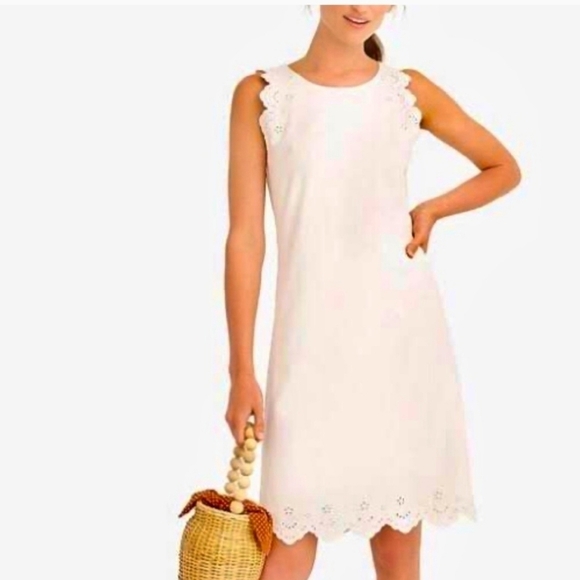 J. Crew white eyelet cotton dress sz small new with tags - Picture 1 of 11
